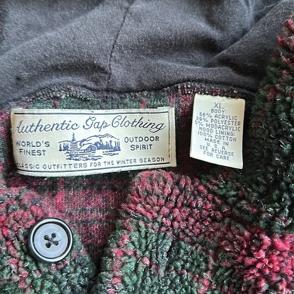 Vintage Authentic Gap USA Old School Pullover Fleece Hoodie Sweatshirt Unisex XL - Picture 4 of 7